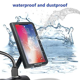 Phone Holder Motorcycle Bicycle Waterproof Case Rearview Mirror Mount Base Touch-Screen Scooter Pho
