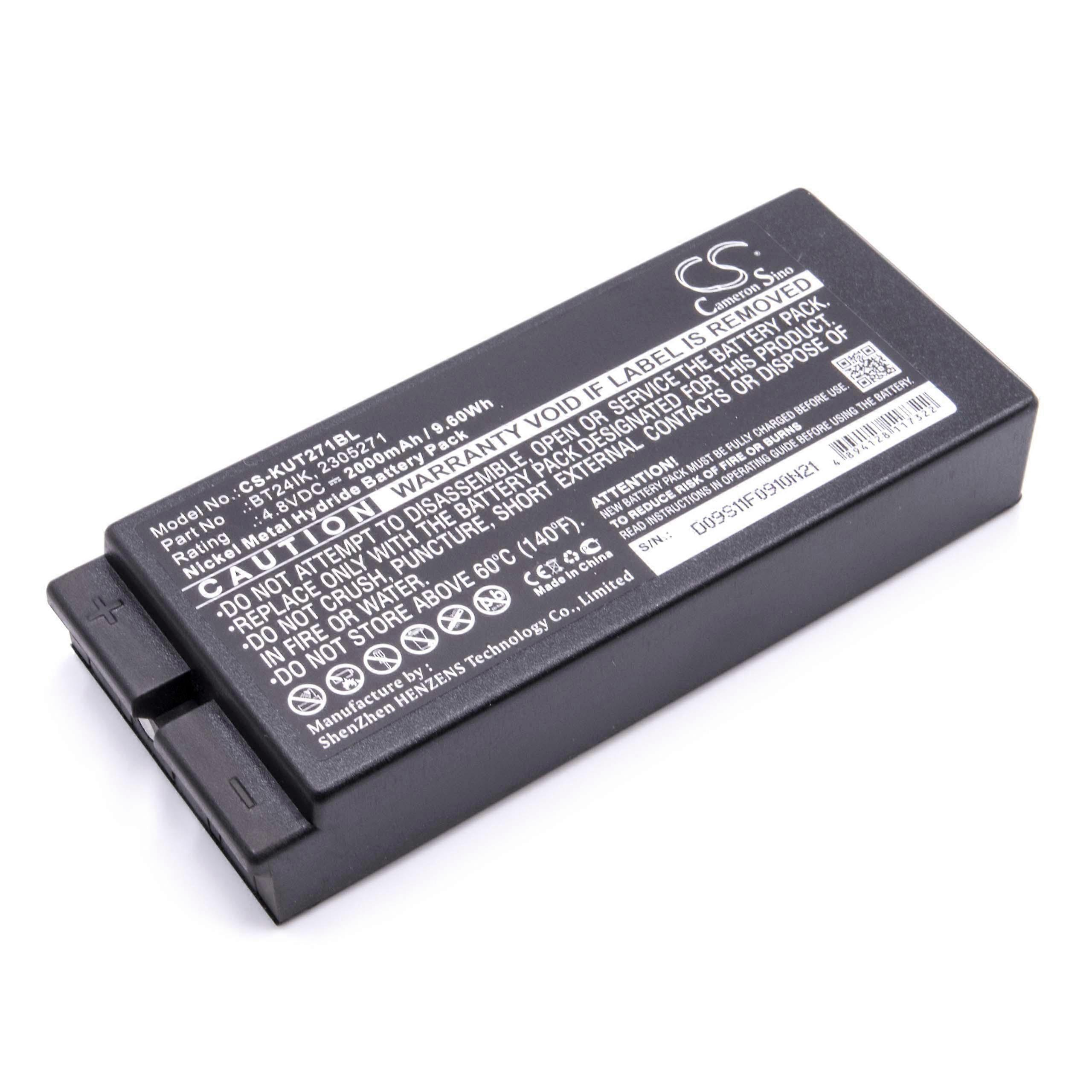vhbw Battery Compatible with Danfoss TM70/3, TM70/8, T70 console box Industrial Radio Remote Control Remote Control (2000mAh, 4.8V, NiMH) - Black