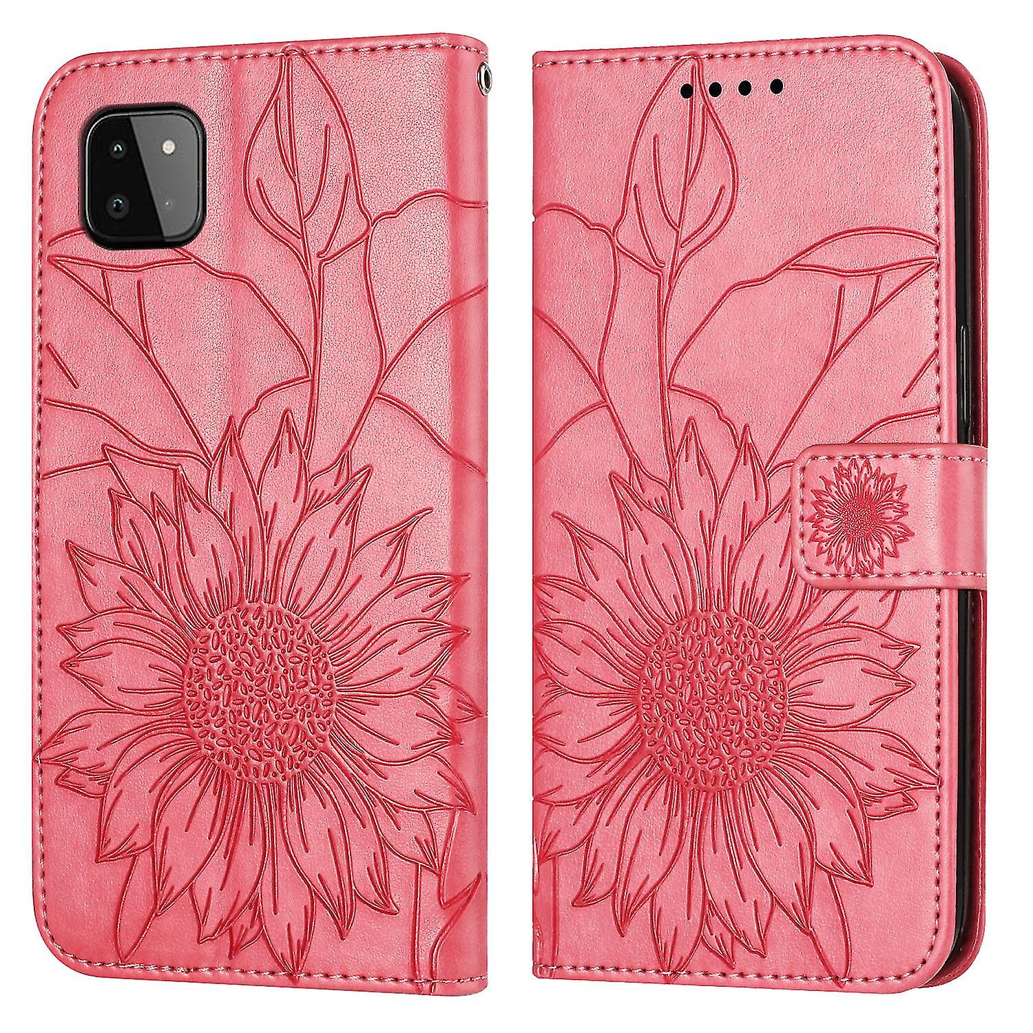 Sunflower Engraved Wallet Style Flip Case For Samsung A22 5g Multi-functionality Elegance Full Protection Cover