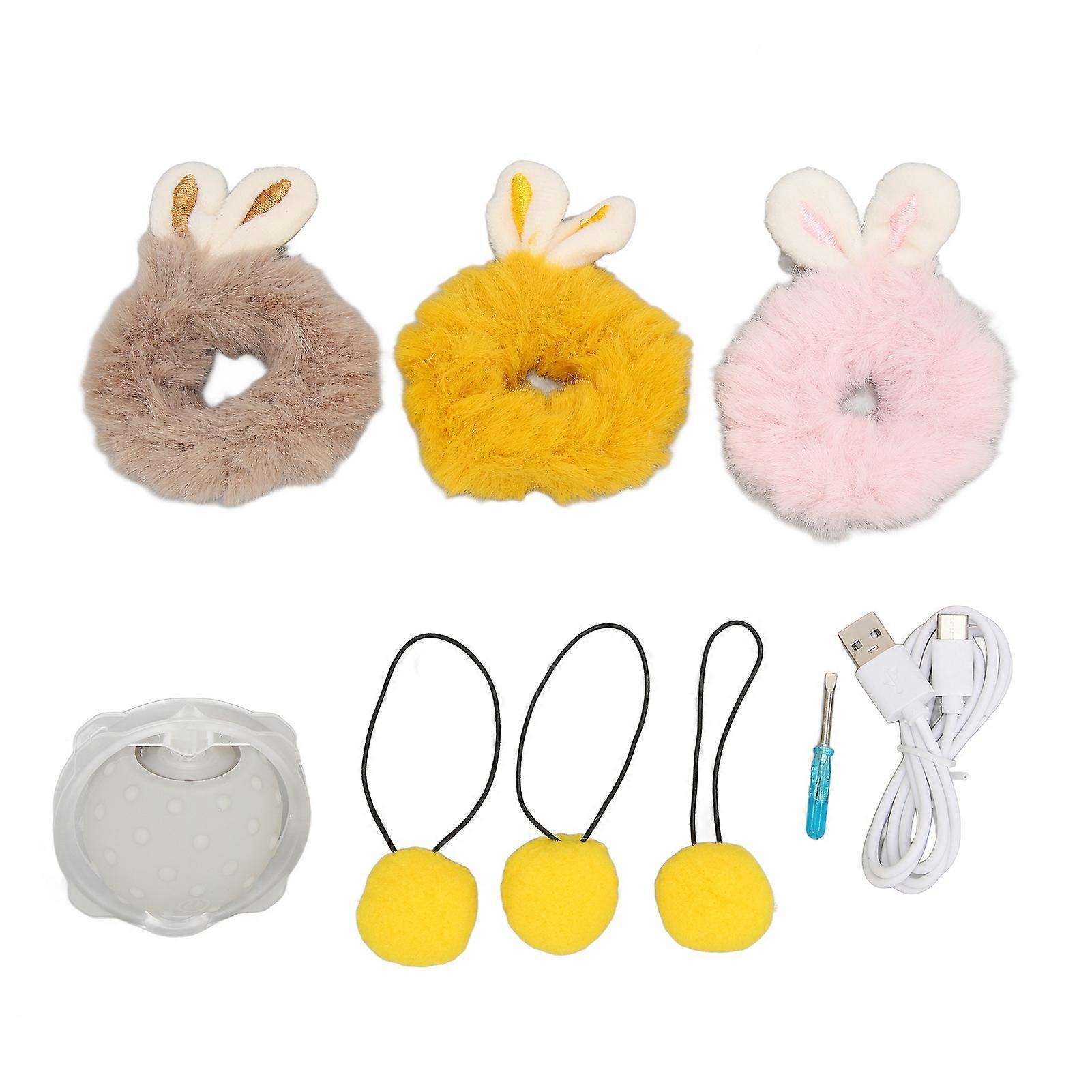 Electric Cat Ball Toy 3 Modes Usb Charging Smart Interactive Kitten Toy With Plush Strap Cover For Indoor