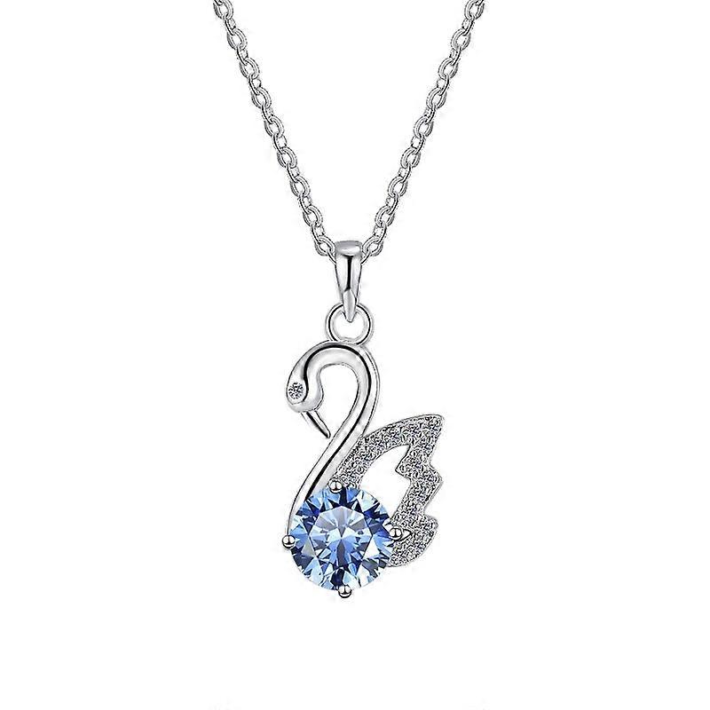 Necklace-Swan Love-1ct Moissanite-Elegant clavicle chain