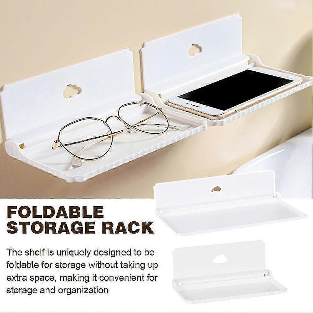 Collapsible Perforation-free Storage Shelf, Bathroom Wall Hanging Storage Shelf