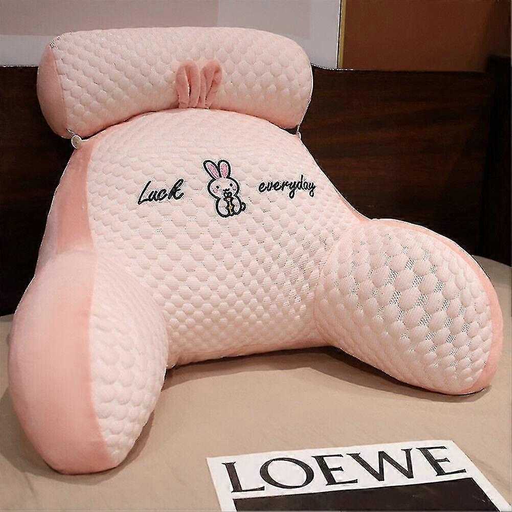 Reading Pillow For Bed Back Rest Lumbar Support Arm Seat Cushion Lounger Pad(a,pink)