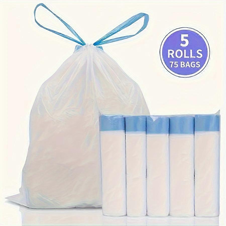 Polypropylene Multipurpose Drawstring Trash Bags - Disposable, High Capacity, Point-Break Tear Design for Home, Office, and Outdoor Use - Living Room,