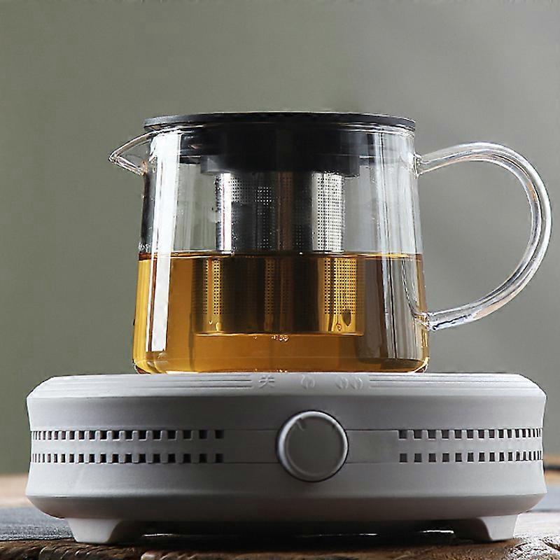 1 PC High Borosilicate Glass Tea Pot With Stainless Steel Infuser, Heat Resistant, Durable Round Kettle With Stainless Mesh For Gas Stove, Dishwasher