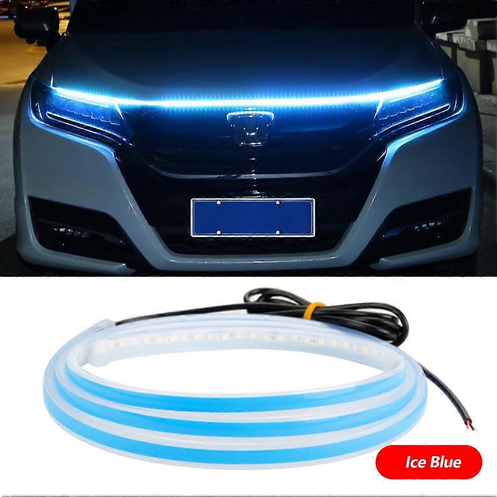 Car Daytime Running Lights Hood Light Strip Through-type Auto Modified Front Headlight Upgrade Cuttable Decorative Light
