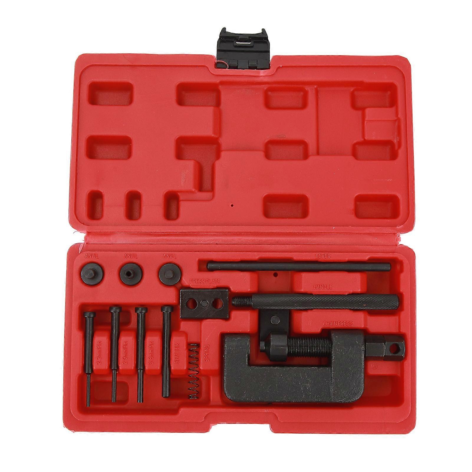 Chain Cutter Breaker Riveting Riveter Tool Kit Portable Chain Cutter Rivet Tool Set for Motorbike Maintenance