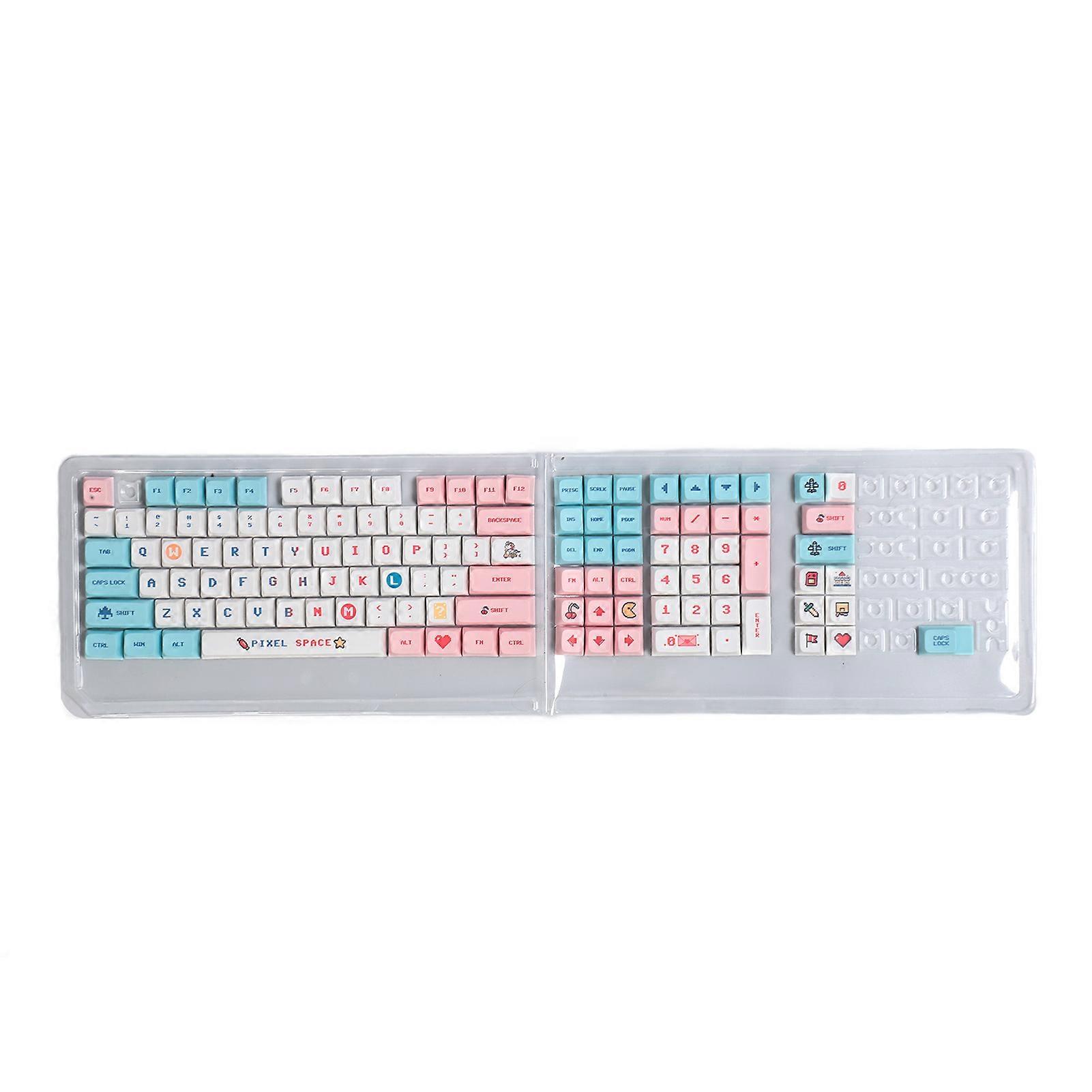 124 Keys PBT Keyboard Keycaps Ergonomic XDA Keycaps DIY Cute Mechanical Keycaps for 61 64 68 72 82 84 87 104 108 Key Keyboards