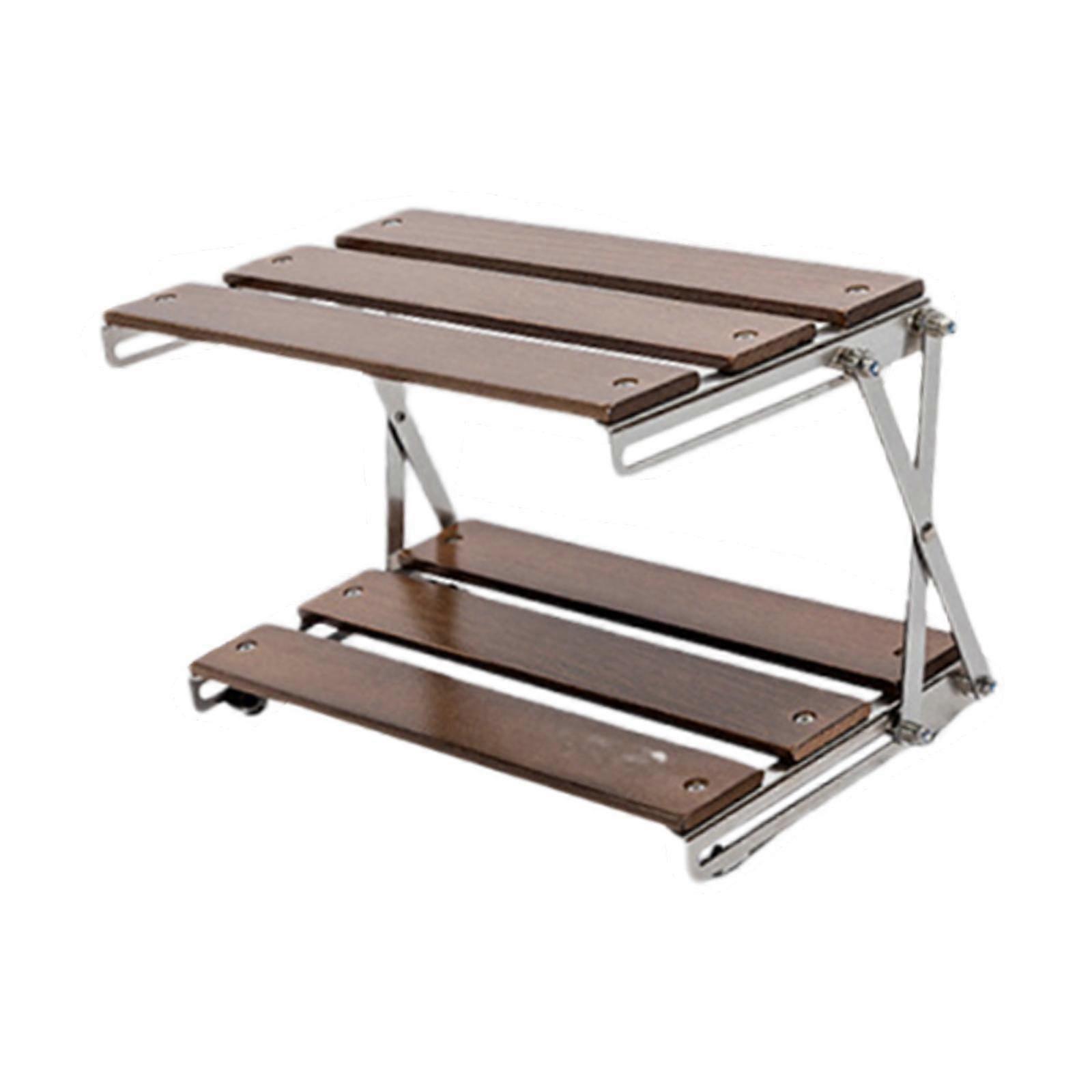 Camping Storage Rack Foldable 2 Tier Storage Shelf for Garden Parties Picnic