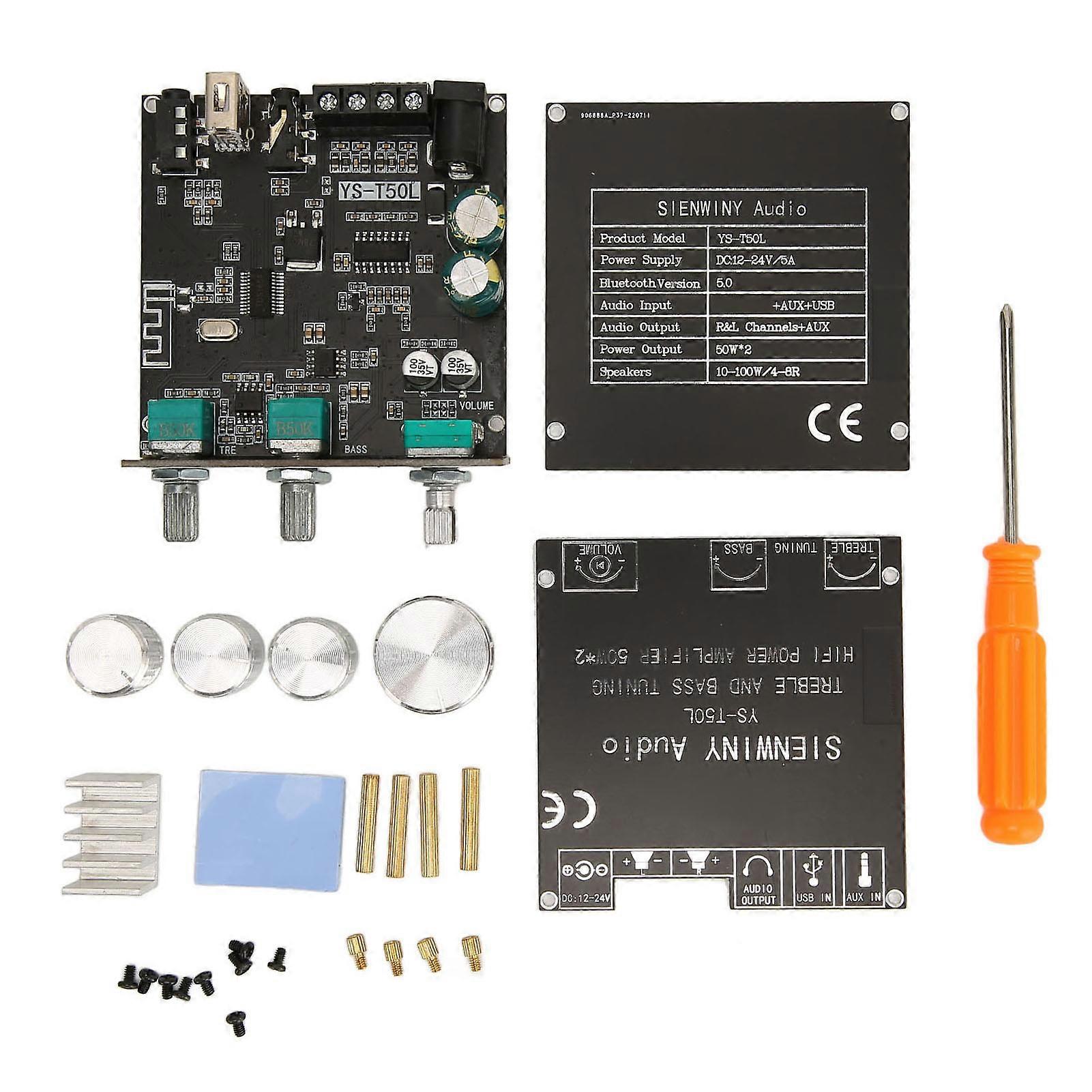 Sound Amplifier Board Bluetooth 5.0 Dual Channel Multiple Protection HiFi Stereo Digital Power Amplifier Module