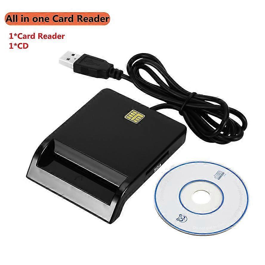 Grwibeou Smart Card Reader For Bank Card Ic/id Emv Sd Tf Mmc Usb Sim Card Readers For Windows 7 8 10