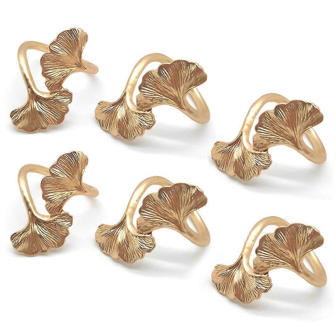 Ginkgo Leaf Napkin Rings,Metal Napkin Holders compatible with Wedding Party and Daily Use,Complement to Your Dinner Table Decor