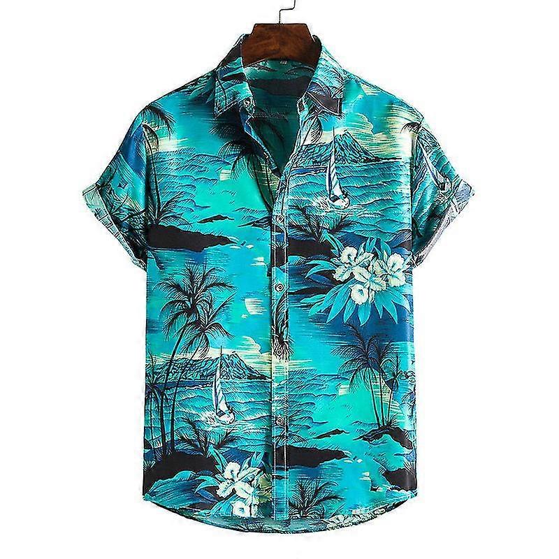 Herren Kurzarm-Freizeit-Hawaiihemd