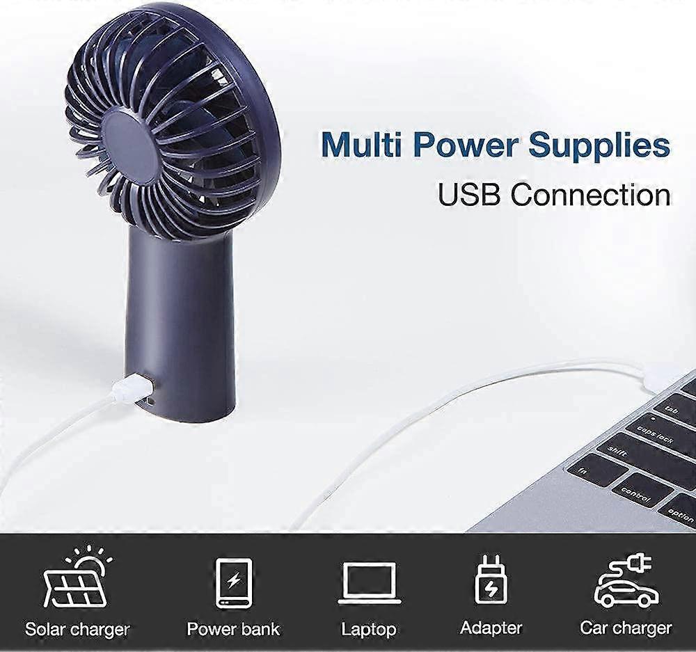 Handheld Mini Fan, Small Hand Fan, Portable USB Rechargeable Pocket Fan [4000mAh,5-20 Working Hour] Battery Operated Desk Fan -Blue
