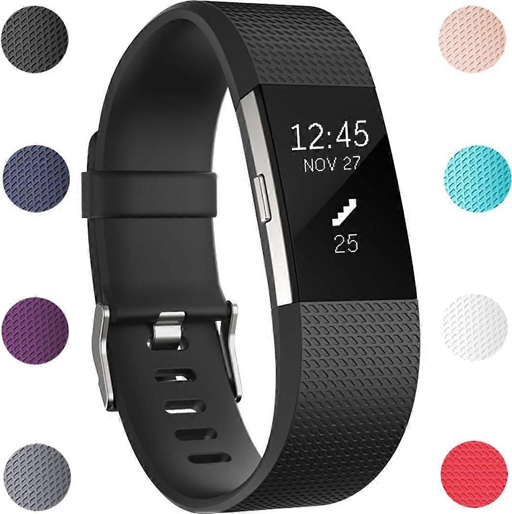Fitbit Charge 2, braccialetti sportivi regolabili per Fitbit Charge 2, piccolo grande Classico nero 14*17