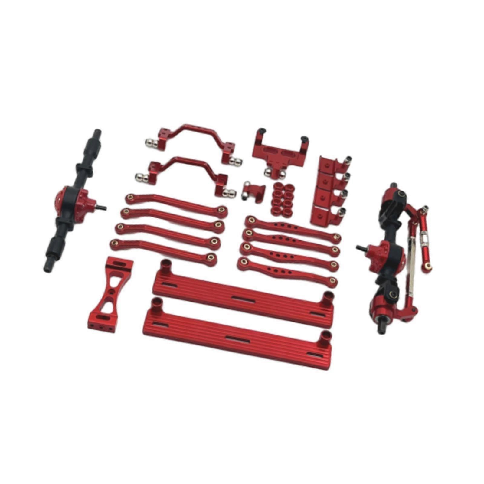 1/16 RC Auto Upgrade Ersatzteilsatz Metall Vorder- und Hinterachse Montage für C64 DIY rot