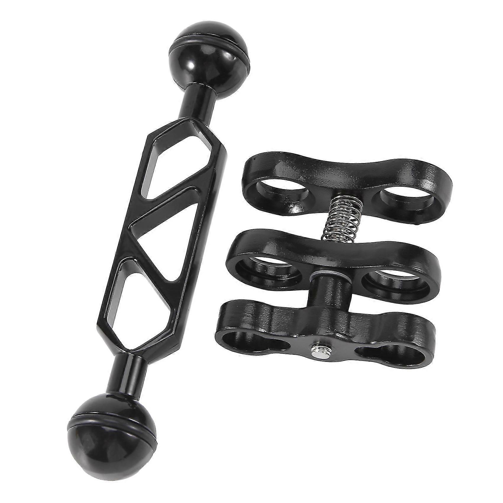 Aluminiumslegering Scuba Diving Light Torch Dual Ball Joint Arm og 2 Butterfly Clip Clamp Mount For Un