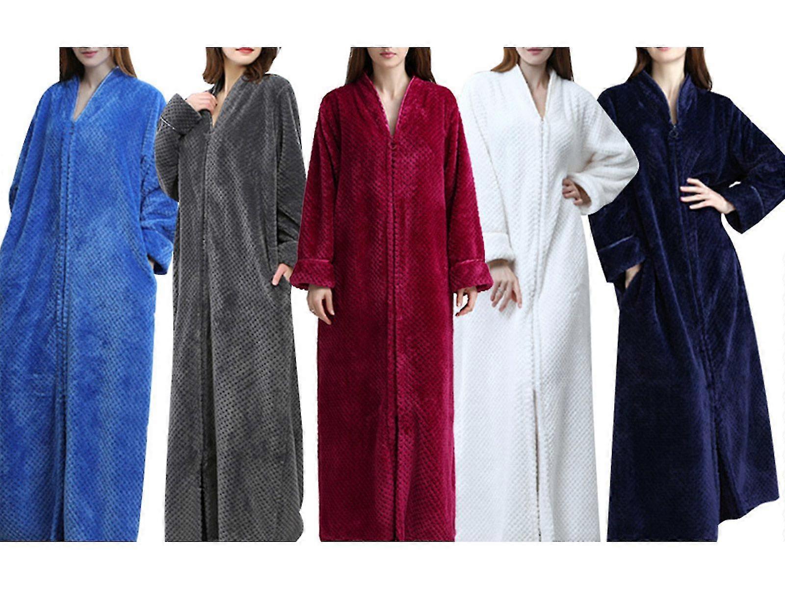 Kvinner plysj glidelås solseng kappe