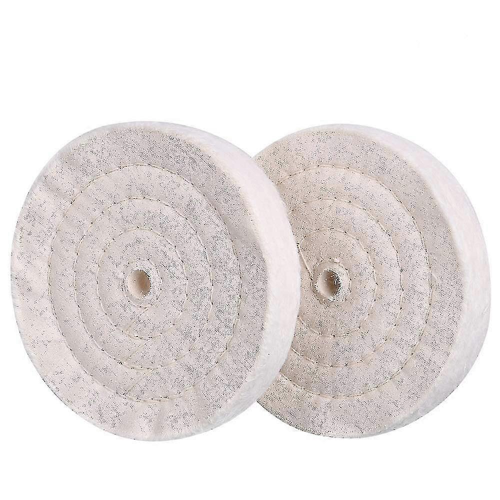 عجلة تلميع تلميع سميكة للغاية 6 بوصة (70 طبقة) لأداة مطحنة مقاعد البدلاء مع 1/2 "فتحة الشجرة 2 قطعة - Sfygv