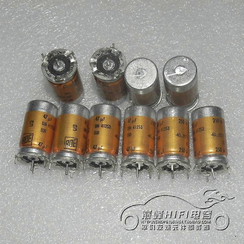 1pcs/1 lot Car power connector German ROE DIN41253 250v47uf EGD in-line gold-mounted fever cathode electrolytic capacitor