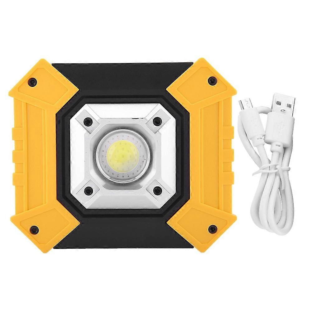 Work Light USB Charging LED Warning Lamp Round COB with Red & Blue Warning Light