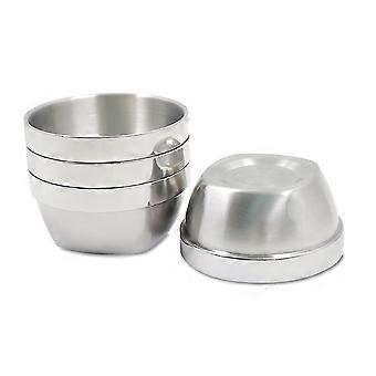 14oz rustfritt stål doble vegger boller for barn småbarn, servering boller, salat boller, frokostblanding bolle, firkantet bunn, uknuselig for ris, suppe, snack