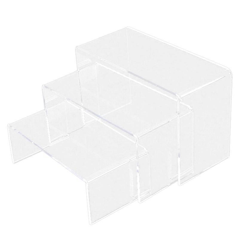 3 Tier Acrylic Clear Display Stand Riser Showcase Jewellery Cosmetics Makeup Display Storage Rack O