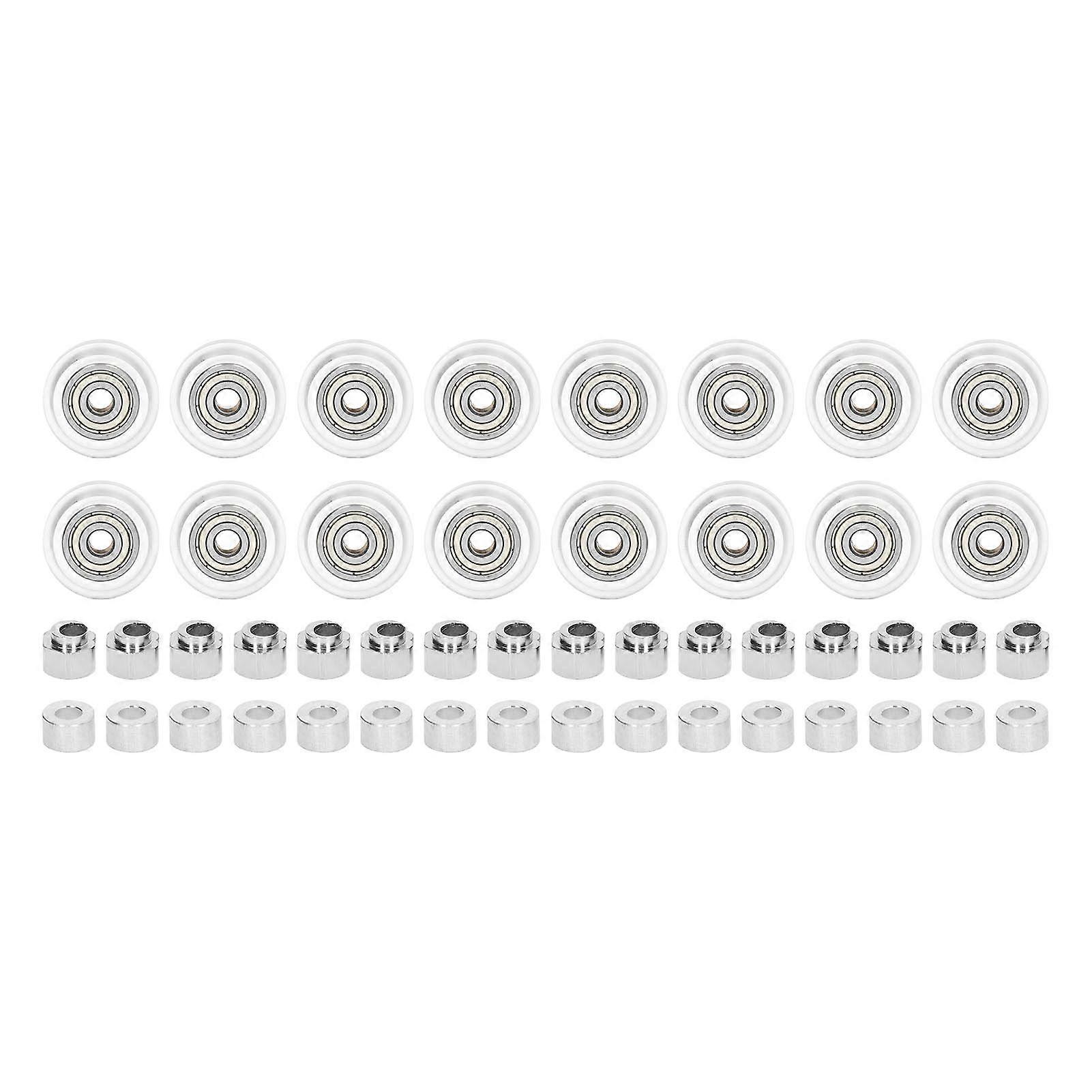 48PCS 3D Printer Pulley Wheel Set Stable Low Friction POM Precise Steel Pulley Set for Printing Shop Transparent