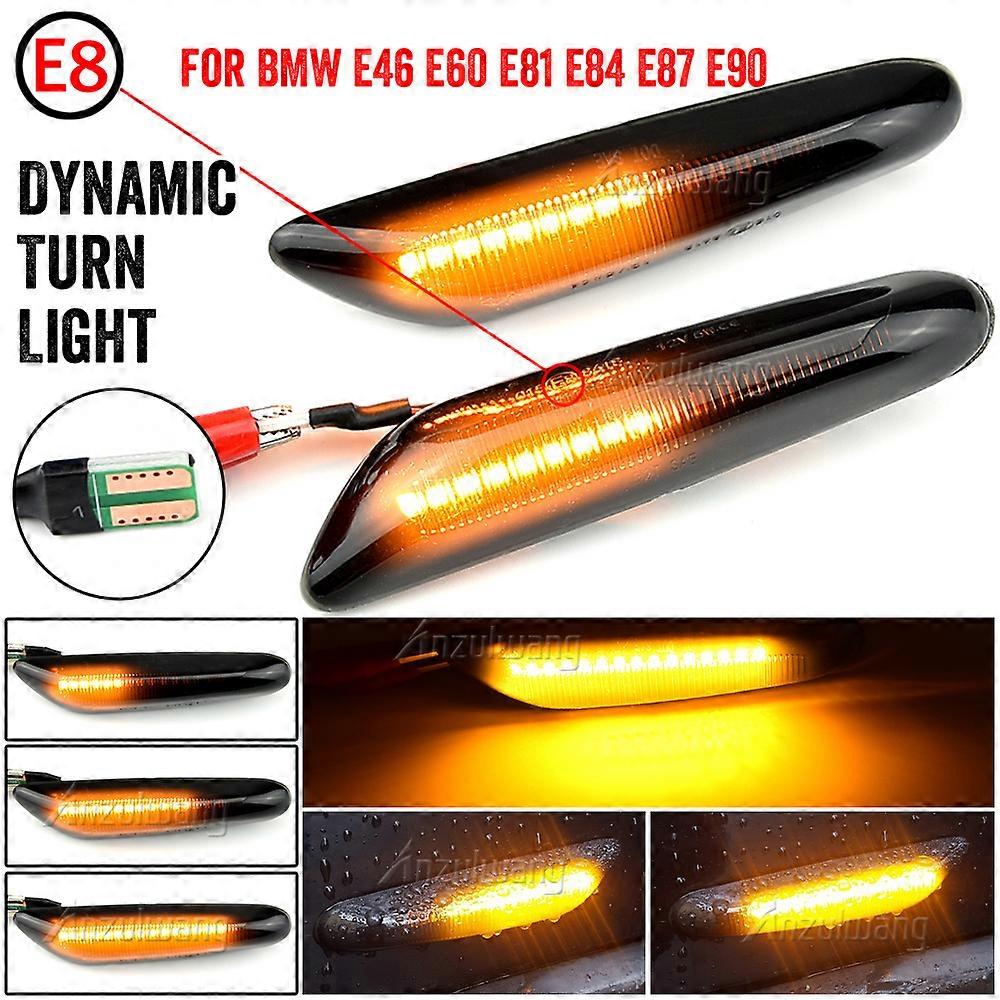 Dynamisk flydende LED-blinklys sidemarkeringslys blinklampe til BMW E90 E91 E92 E93 E60 E87 E82 E46