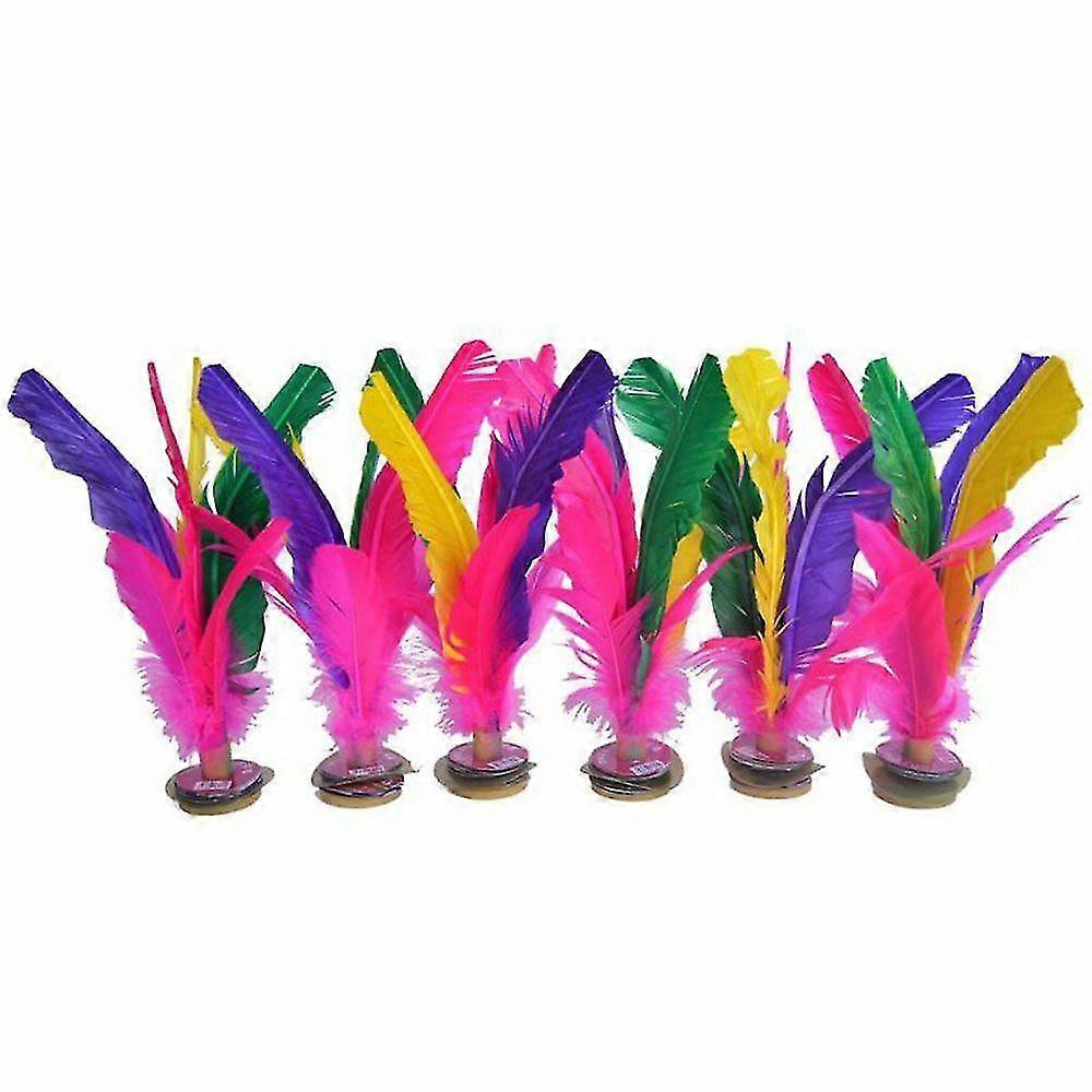 6stk Fjer Spark Fjer Fjer Fjer kinesisk Jianzi Fod Sport Udendørs Legetøj Farverig