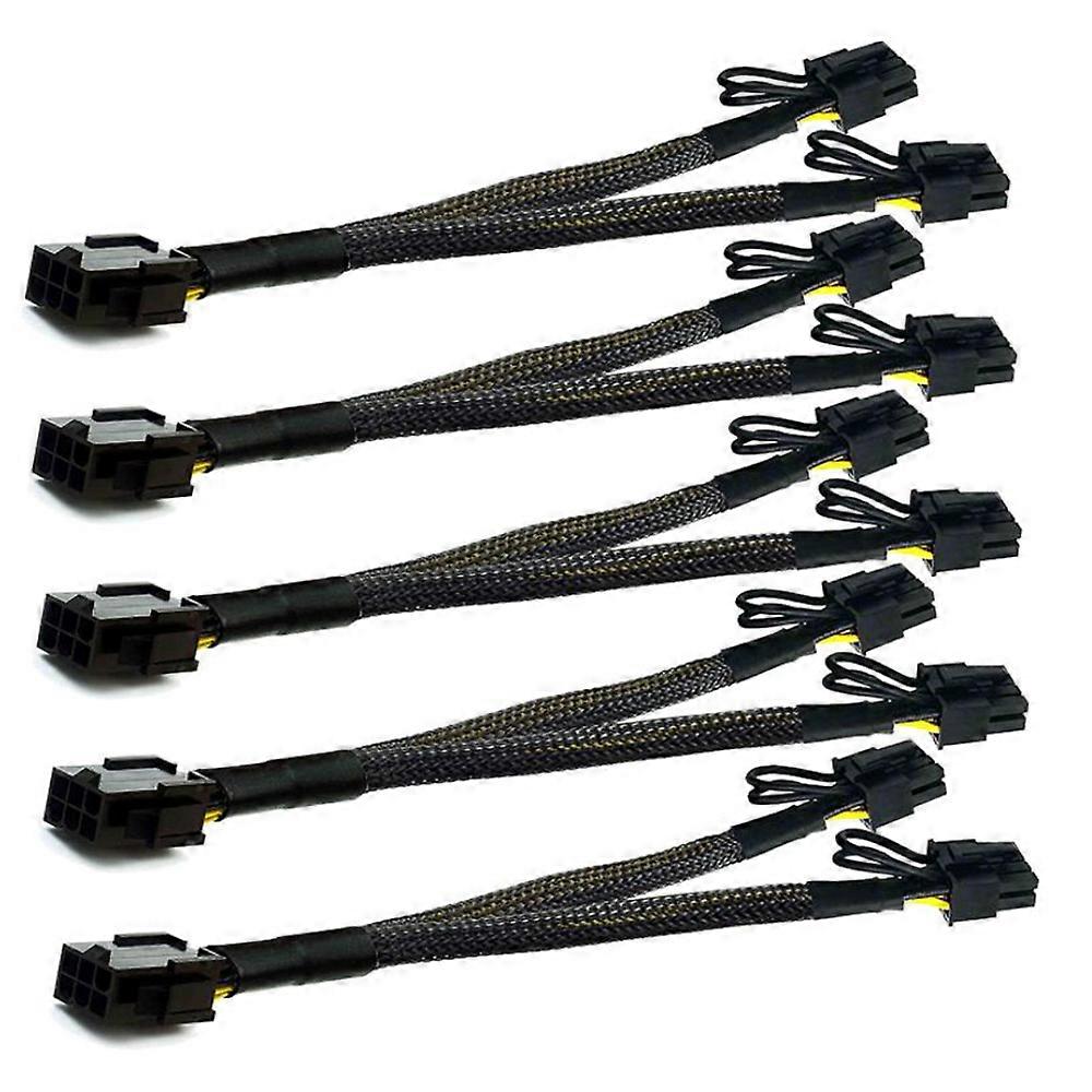 5PCS PCI-E 6-Pin to Dual PCIe 8 Pin (6+2) Graphics Card Power Cable PCI Express 6Pin to Dual 8Pin S