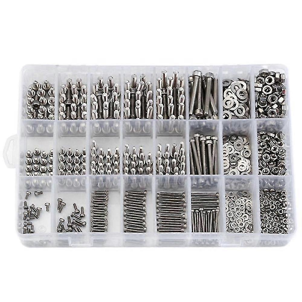 1080pcs M2/m3/m4 Stainless Steel Hex Socket Bolt And Nuts Set Fastener Hardware Hexagon Socket Head