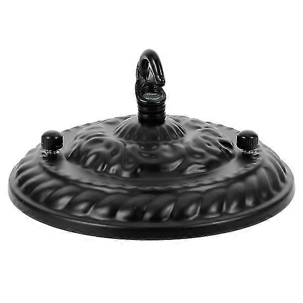 Black Decor Ceiling Cover Plate Chandelier Plate Hook Ceiling Light Canopy Hook Embossed Pattern Pendant Lighting Accessories