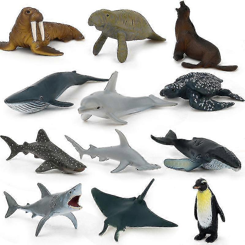 12pcs / set Simulation Tiermodell Simulierte Tier Auto Ornamente für Geburtstagsgeschenke Kinder's Kognition