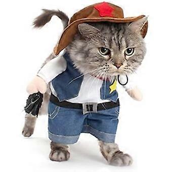 Cowboy særlige begivenheder kostume, West cowboy uniform med hat, sjovt kæledyr cowboy outfit til hund kat (r)