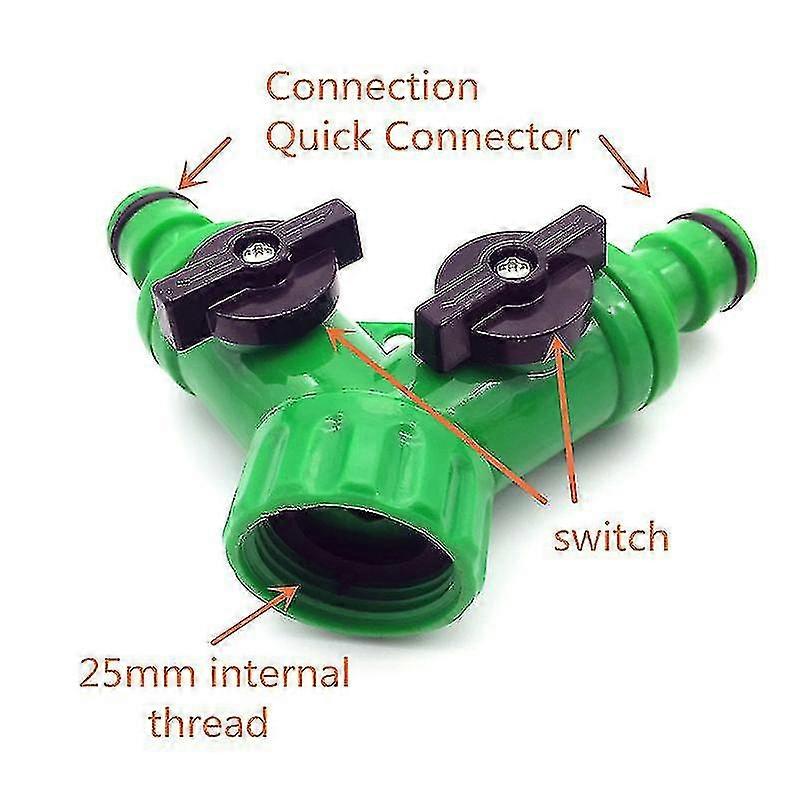 5 Pcs Y Connector Quick Coupling Drip Irrigation System Adapter 2 Way Valve Garden Irrigation G3 / 4 " Internal Thread