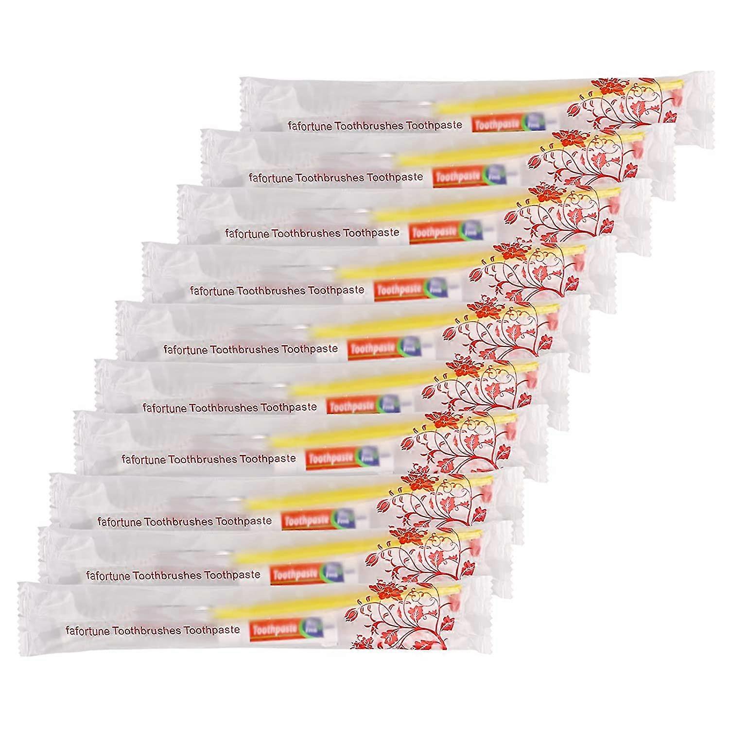 Althee 50pcs Disposable Toothbrushes With Toothpaste (5 Colors)