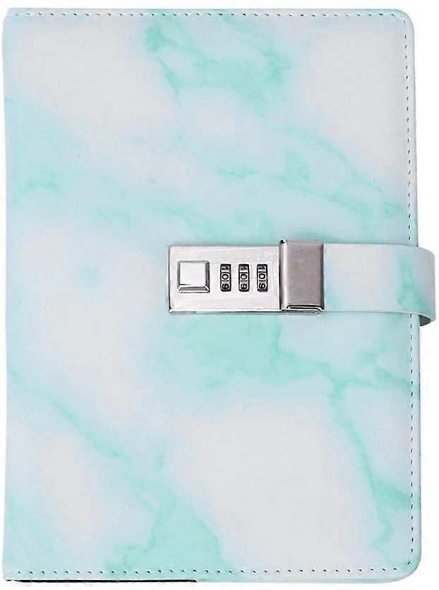 A5 Notebooks with Password, Diary Notebook with Combination Lock and PU Leather Cover, 100 Sheets(Green)