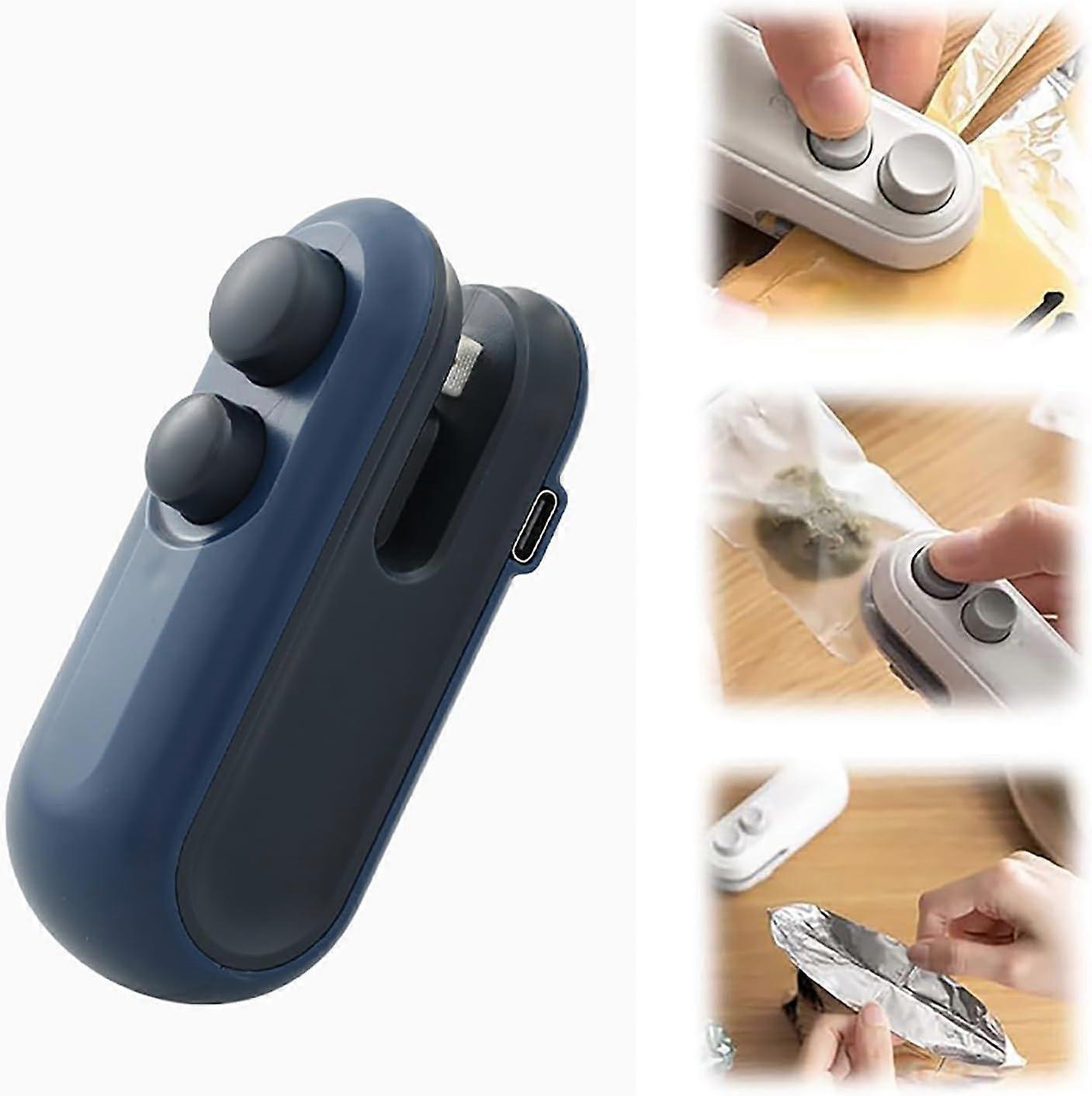 Mini Pocket Closer for Snacks, Rechargeable Mini Pocket Closer, Keeps Food Fresh, Mini Pocket Closer (Blue)