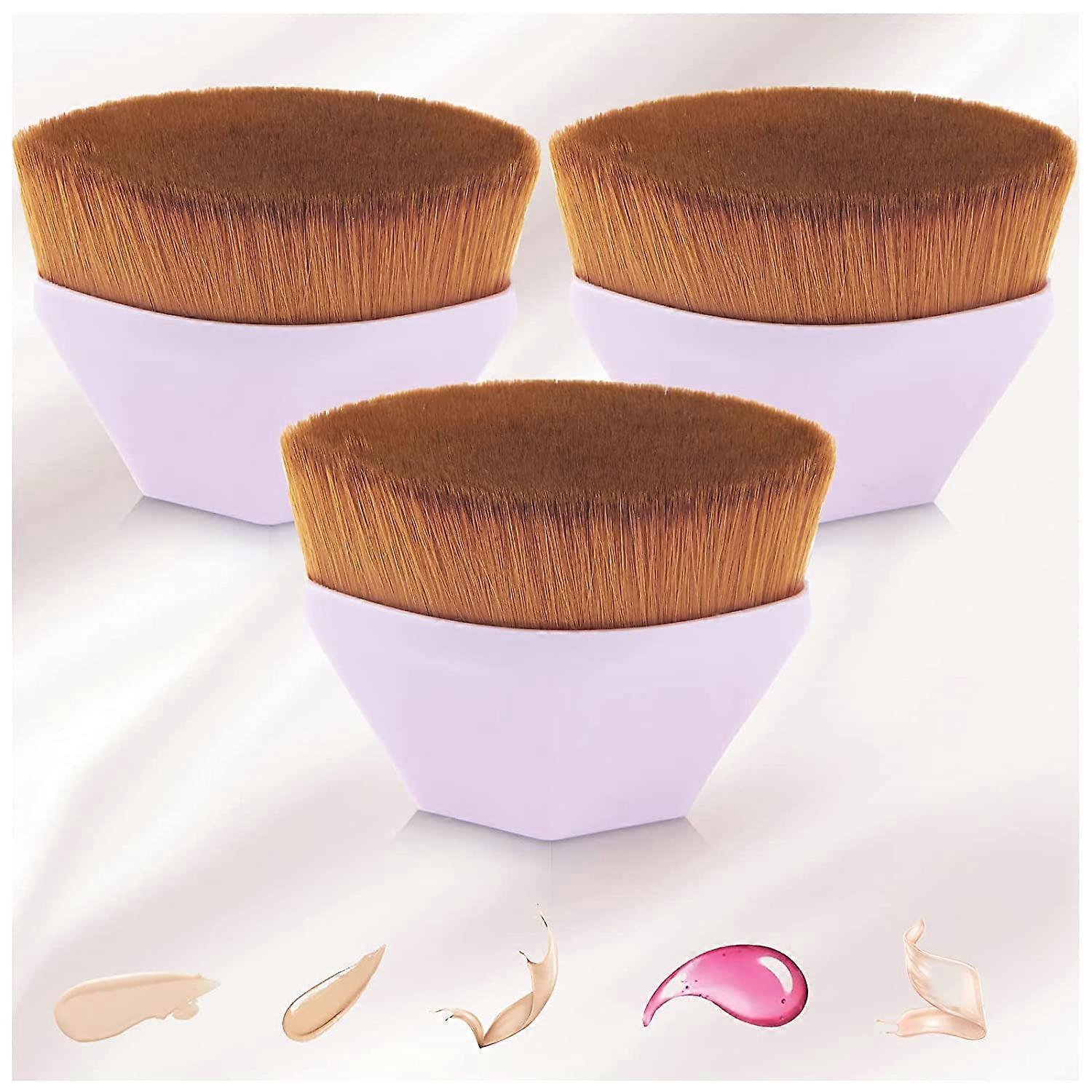 3 Pcs Foundation Makeup Brushes(Light pink)
