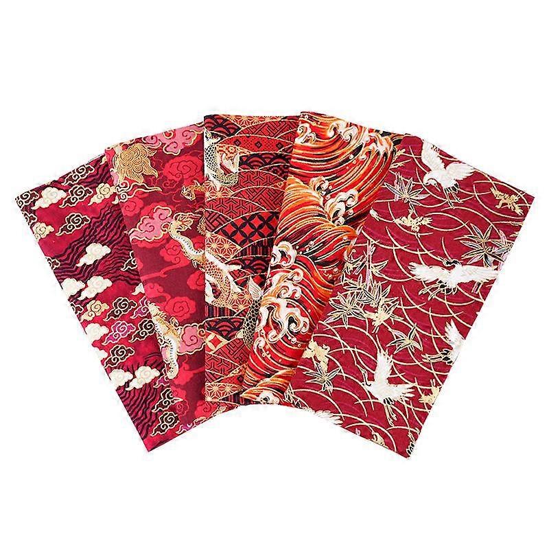 5pcs Flower Pattern Patchwork Fabric Handmade Patchwork Cotton Fabric Japanese Printed Fabric