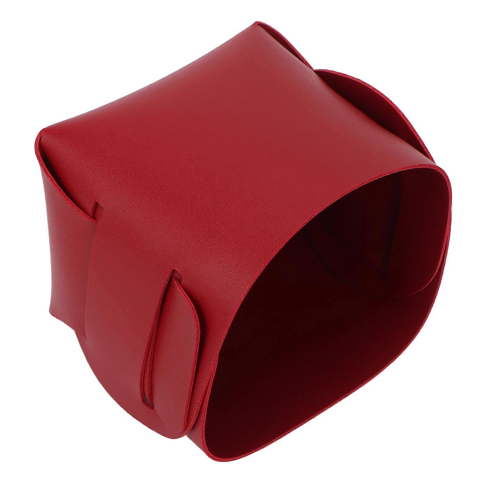 Nail Tool Storage Holder PU Pure Color Container Nail Tool Storage Organizer for Manicure Red