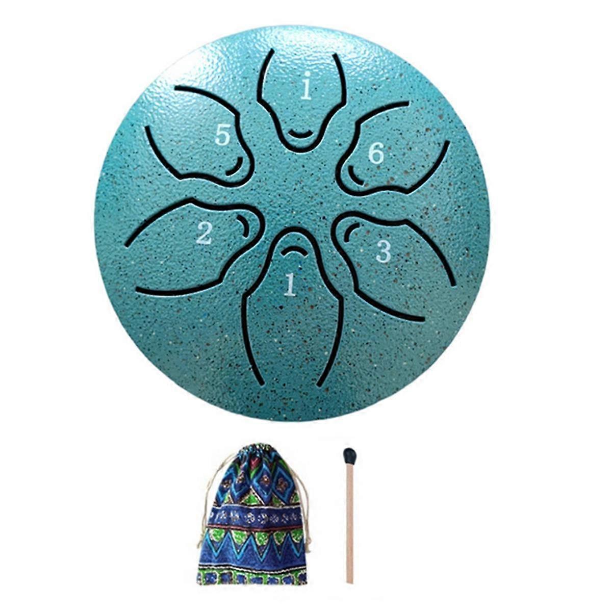 Tambor de Chuva para Tambor de Língua de Aço Externo, 6 Notas 3 Polegadas Tambor de Tanque de Chakra Percussão de Aço Acolchoado