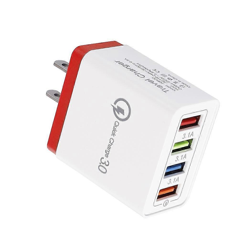 Portable Travel 4 Usb Ports Fast Charging Qc 3.0 Wall Charger Power Adapter