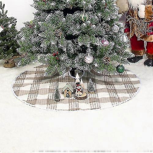 2 Pcs Christmas Plaid Fabric Christmas Tree Bottom Decoration Tree Skirt