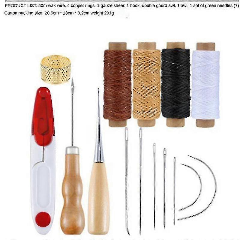 Professional Leather Craft Tools Kit Hand Sewing Stitching Punch Carving Work Saddle
