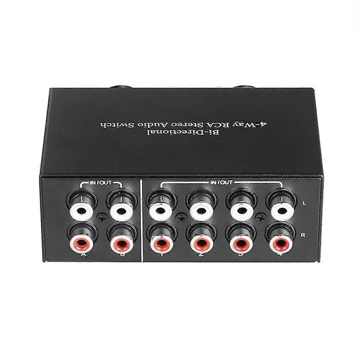 4 Way Bi-directional Rca Stereo Audio Switch 2 In 4 Out Or 4 In 2 Out L/r Jack Sound Channel Rca Audio Switcher Selector