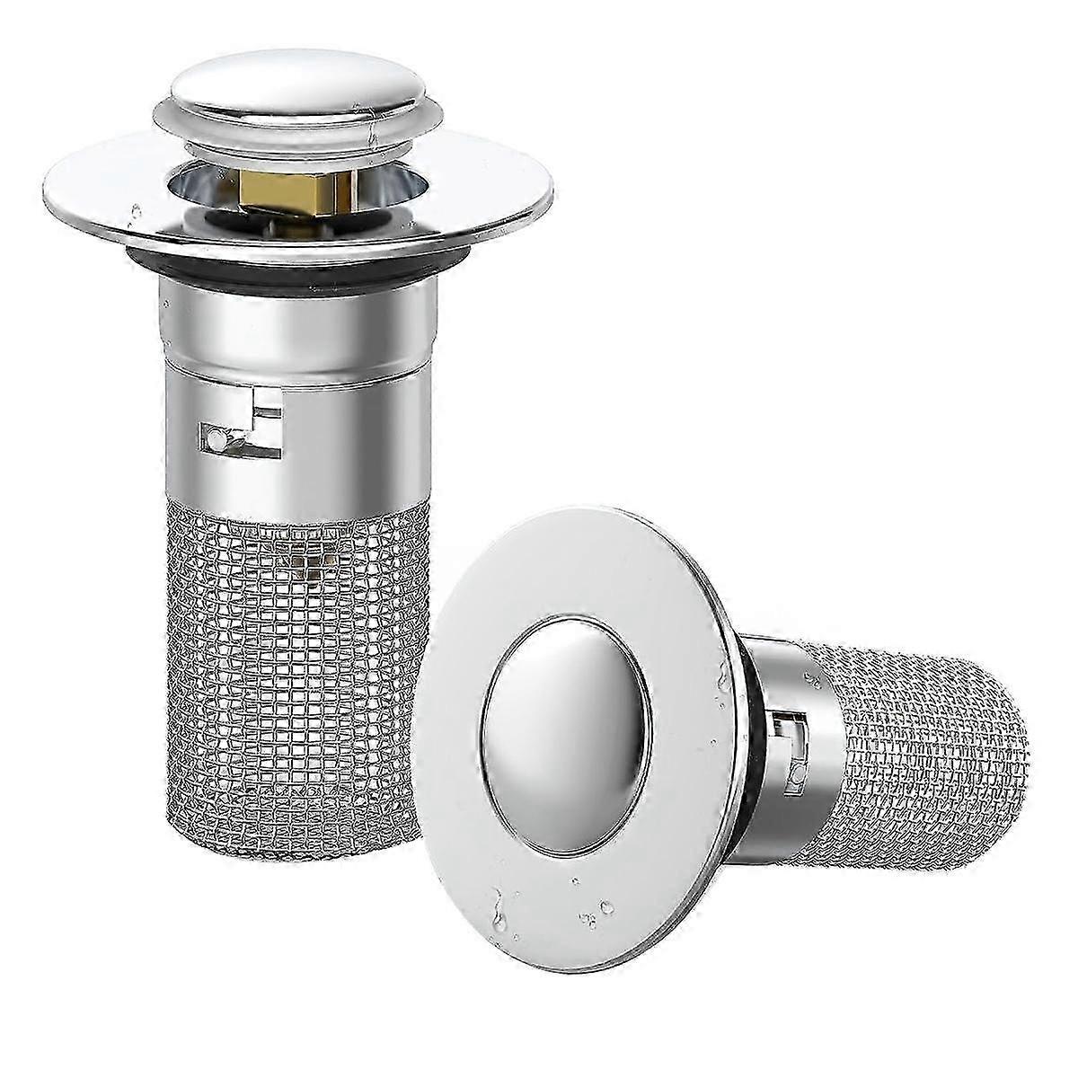Bathroom Sink Stopper, Basin Up Sink Drain Strainer with Removable Filter Basket Hair Catcher, Anti