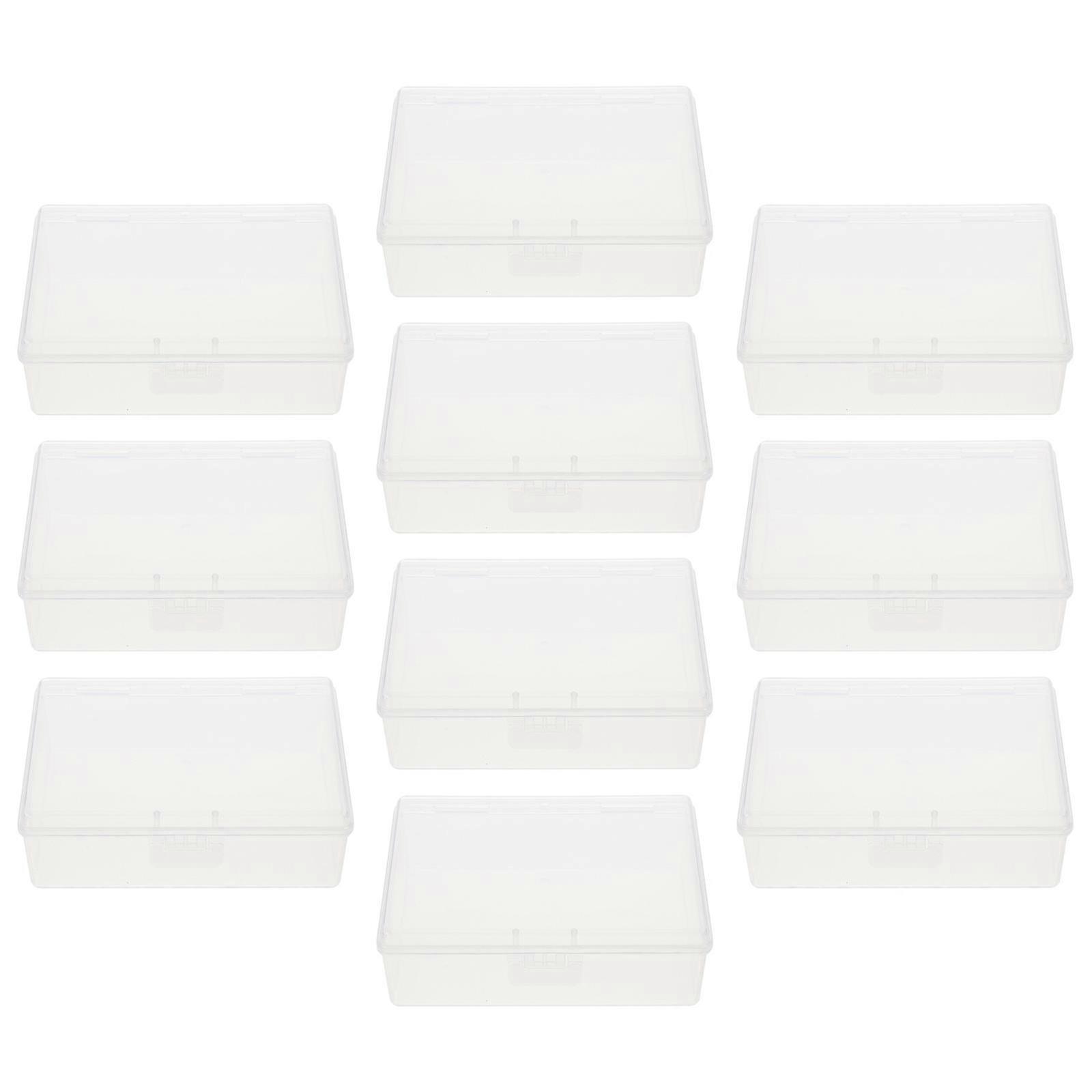 10Pcs Household Battery Cases Multi-function Business Card Boxes Convenient Clear Boxes