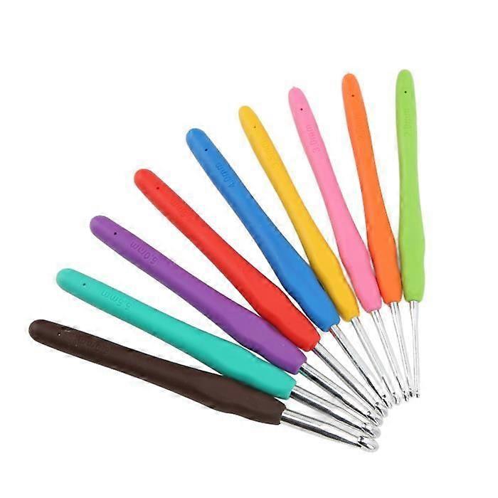 Soft Handle Crochet Hook 9 Pcs Crochet Hooks Multi Sizes Soft Comfortable Handle Single Head Crochet Set for